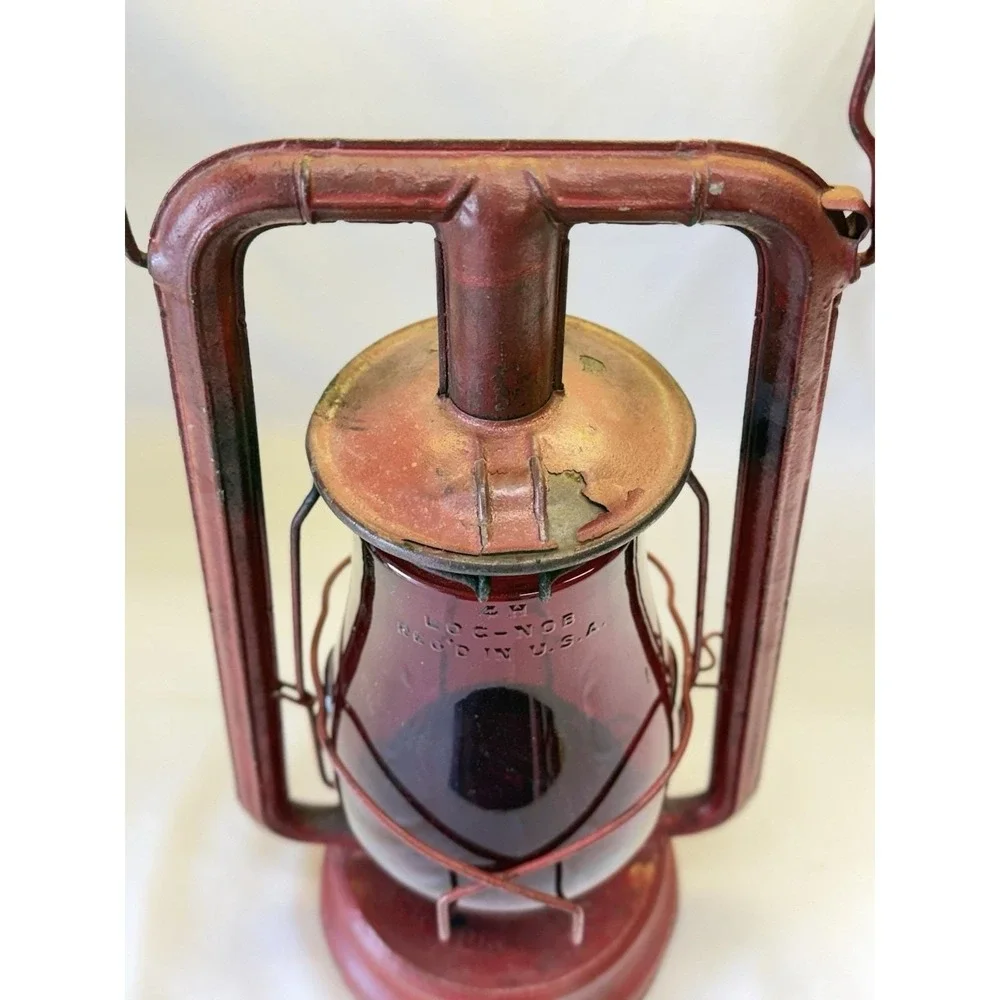 Vintage Dietz Lantern HY-LO With Red Dietz Fitzall Globe New York